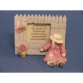 Enesco Down Petticoat Lane Girl Sitting by Fence Frame