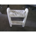 White Plastic 2 Step stool Collapsible 