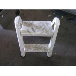 White Plastic 2 Step stool Collapsible 
