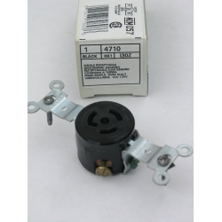 Leviton 4710 - Black, Single Receptacle Female NIB