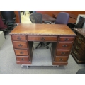 1880 Ribbon Oak Double Pedestal Desk