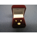 10KT White Gold 5mm Citrine Stud Earrings New In Box