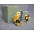 Songs From The Heart Owl & Wood Pecker Bird Figurines