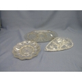 Lot of 3 Glass Serving trays