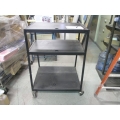 Black 3 Tier Media Cart