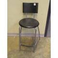 Bar Stool Silver Black Seat