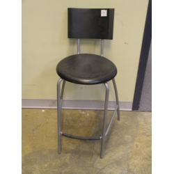 Bar Stool Silver Black Seat