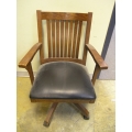 solid Oak Retro Office Task Chair 