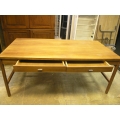 Solid Oak Worktable Desk with Drawer, Ethan Allen