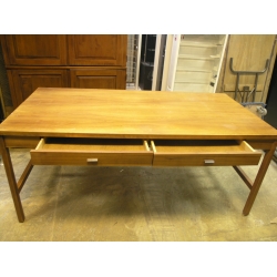 Solid Oak Worktable Desk with Drawer, Ethan Allen