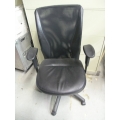 Adjustable Chair High Back Mesh and Leather Black