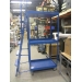 Industrial 5-Step 3-Tier Blue Rolling Product Ladder Cart