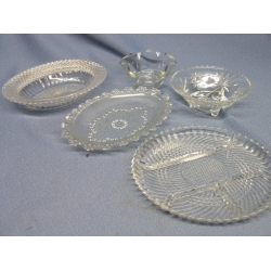 Lot of 5 Crystal Serving Dishes