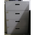 ALB Grey Lateral 4-Drawer Filing Cabinet Locking
