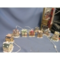 Lot of 11 Assorted Santa Christmas Village Porcelain