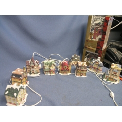 Lot of 11 Assorted Santa Christmas Village Porcelain