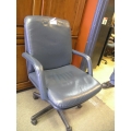 Medium Blue Leather Executive/Boardroom Chair