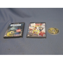 3 Game Cube Games Monster inc Wrestlemania Nicktoons