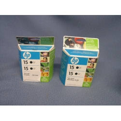 Lot of 2 HP 15 Black Twin Pack Ink Cartridge