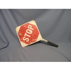 Stop / Slow Traffic Hand Sign Metal Padded Handle