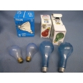 Lot of 5 Coloured Party Light Bulbs 60 Watt Red & Green