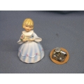 Vintage Music Box Doll Little Girl Sankyo 6"