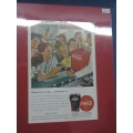 Vintage Coke Poster 1947 Home Town Club Admission 5c
