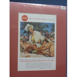 Vintage 1958 Coke Poster Sign of Good Taste