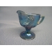 Vintage Blue Glass Cream and Sugar Butter Dish