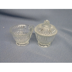 Lead Crystal Cream and Sugar with Lid