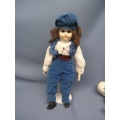 Porcelain Doll Blue Outfit stand