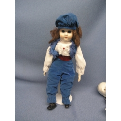 Porcelain Doll Blue Outfit stand