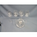 Calgary Flames Wine Decanter & 4 Wine Glasses Etched