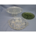 3Glass Serving Trays Cake Separated