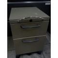 2 Drawer Grey File Pedestal with Wheels & Key