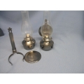 Set of 2 Oil Lamps Removable Stand  Wind Protect 13 x 5