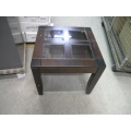 Display Case End Table Walnut / Black 24 x 24 x 20