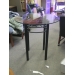 Glass Top Bistro Table Black Alum Base Counter Tall