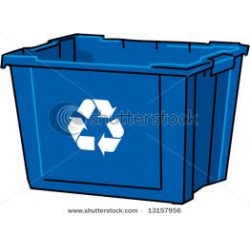 Square Blue Recycling Bin