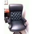  Executive Wing Back Button Tufted Leather Office Chair