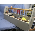 Large Wooden Tool Case w Tools - Chisels Files Bits