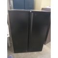 Black 2 Door Storage Cabinet 36 x 20 x 50 Locking w Key