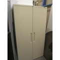 Global 2 Door Storage Cabinet Cream 36 x 18 x 65
