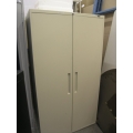 Global 2 Door Storage Cabinet Cream 36 x 18 x 65