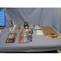 Lot Of Assorted Office Supplies Clip Board Stapler Hole Punch Lot Of Assorted Office Supplies Clip Board Stapler Hole Punch