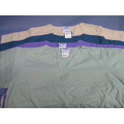 Lot of 4 Landau Scrub Shirts  Green Teal Purple Beige XL