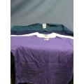 Lot of 4 Landeau Scrubs Shirts Navy Teal White Purple - XL