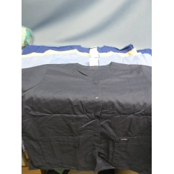Lot of 4 Landeau Scrub Shirts navy Lt Blue Dark Blue Beige - XXL