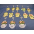 Lot of 13 Sheer Inspiration Russ Berrie Flower Pot Hanging Decor