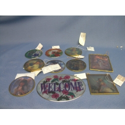 Via Vermont Hanging Glass Gift Pictures Children Angels Flowers